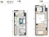 富兴世界金融中心_2室1厅1卫 建面57平米
