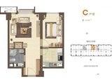 鸿坤理想澜湾_1室1厅1卫 建面60平米