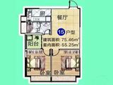 蓝天金地_2室2厅1卫 建面75平米