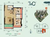 东方华城_2室2厅1卫 建面70平米