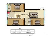 鑫川花园_3室2厅1卫 建面114平米