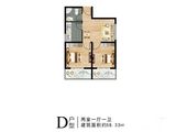 德美皇朝二期_2室1厅1卫 建面58平米
