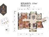 美的卓越公园天誉_4室2厅2卫 建面133平米