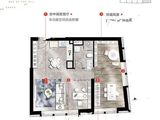 万科大都会东港_2室3厅1卫 建面96平米