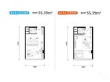 观澜公馆_1室1厅1卫 建面55平米