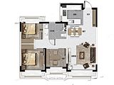 旭辉公元_3室2厅1卫 建面98平米