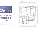 东实旗云花园_3室2厅2卫 建面107平米