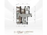 沈阳金融广场丨金廊公馆_3室2厅2卫 建面135平米
