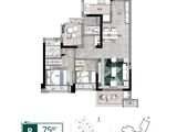 金地公园名著_2室2厅2卫 建面75平米